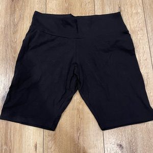 Black plus size biker shorts